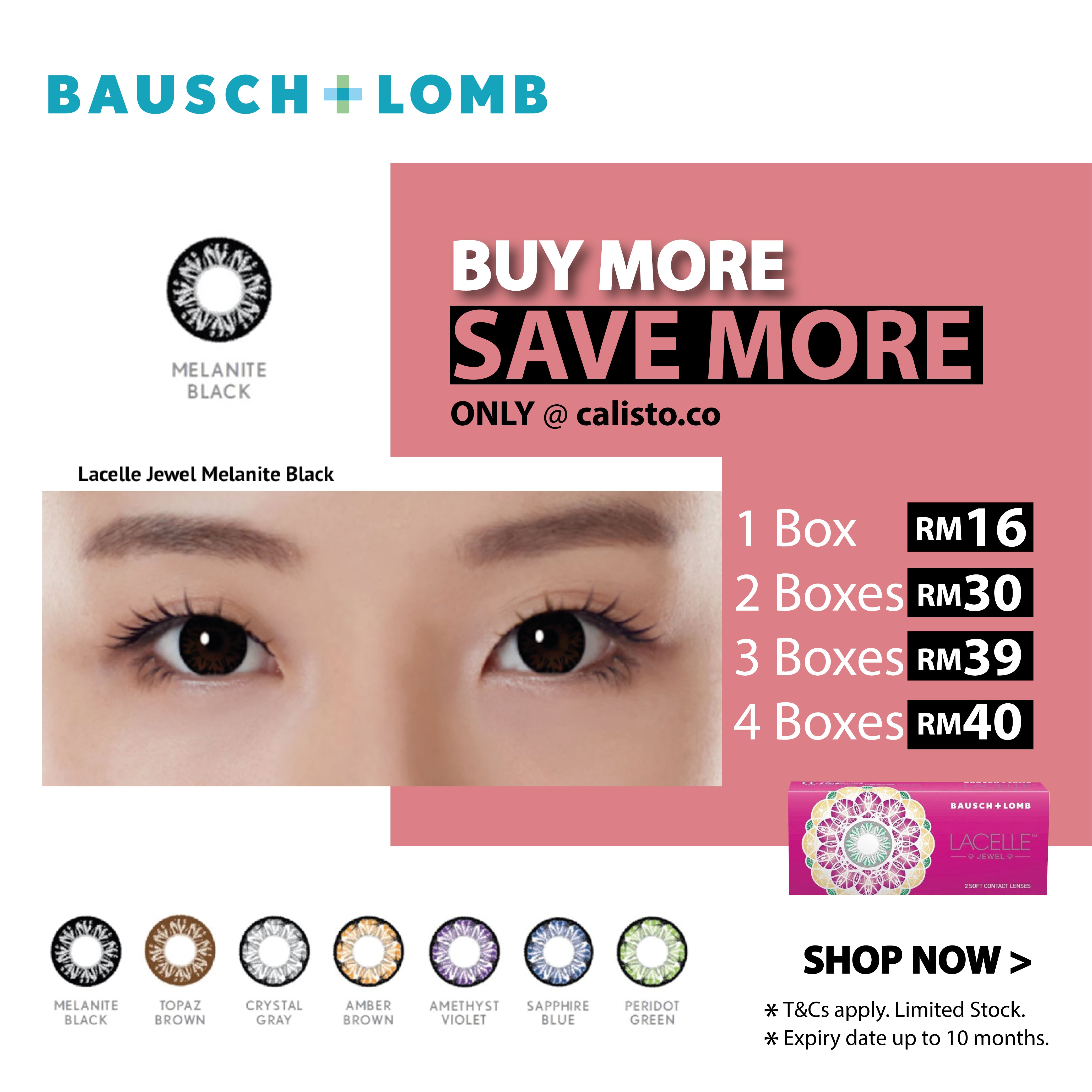 Bausch & Lomb Lacelle Jewel - Melanite Black (2 Pack)