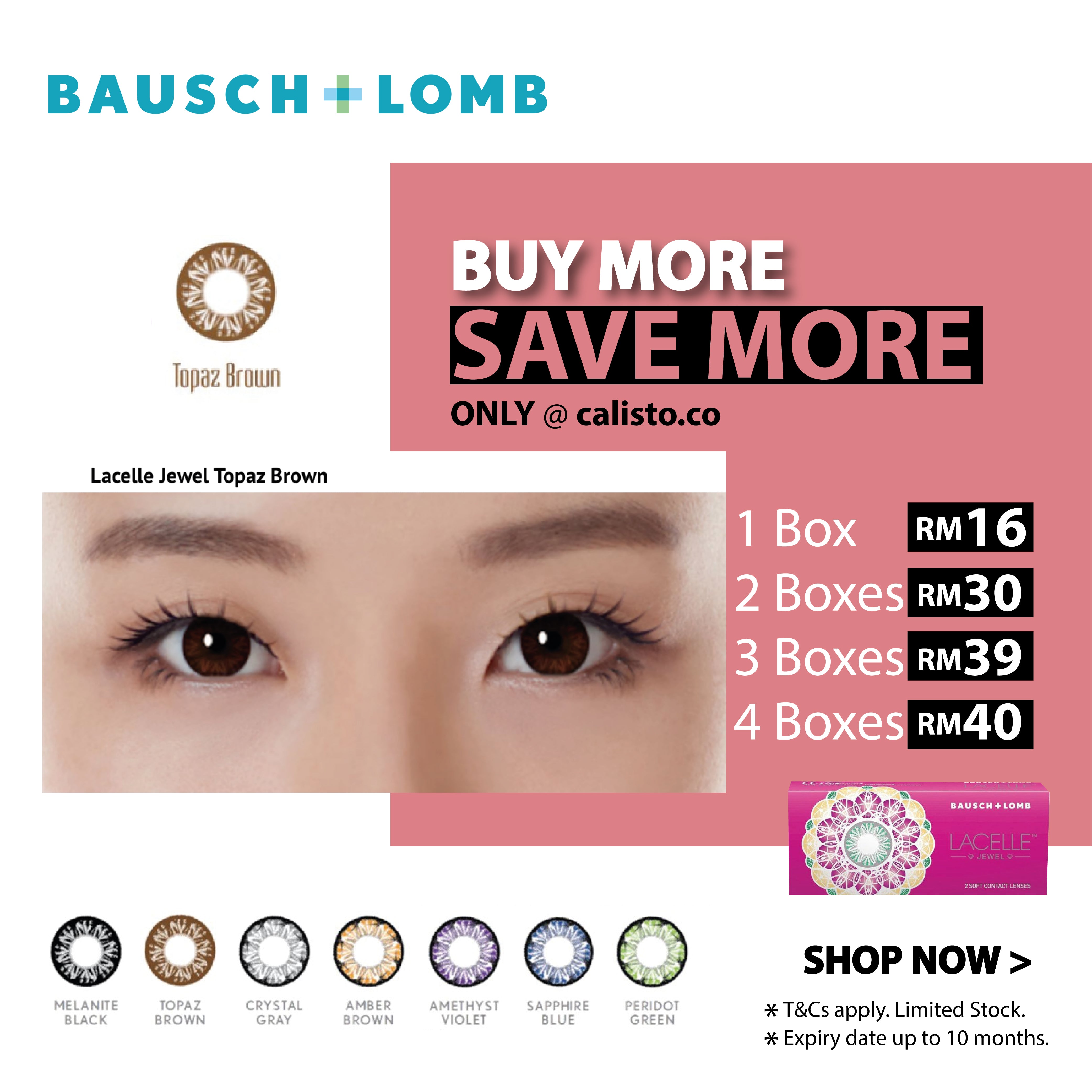 Bausch & Lomb Lacelle Jewel - Topaz Brown (2 Pack)